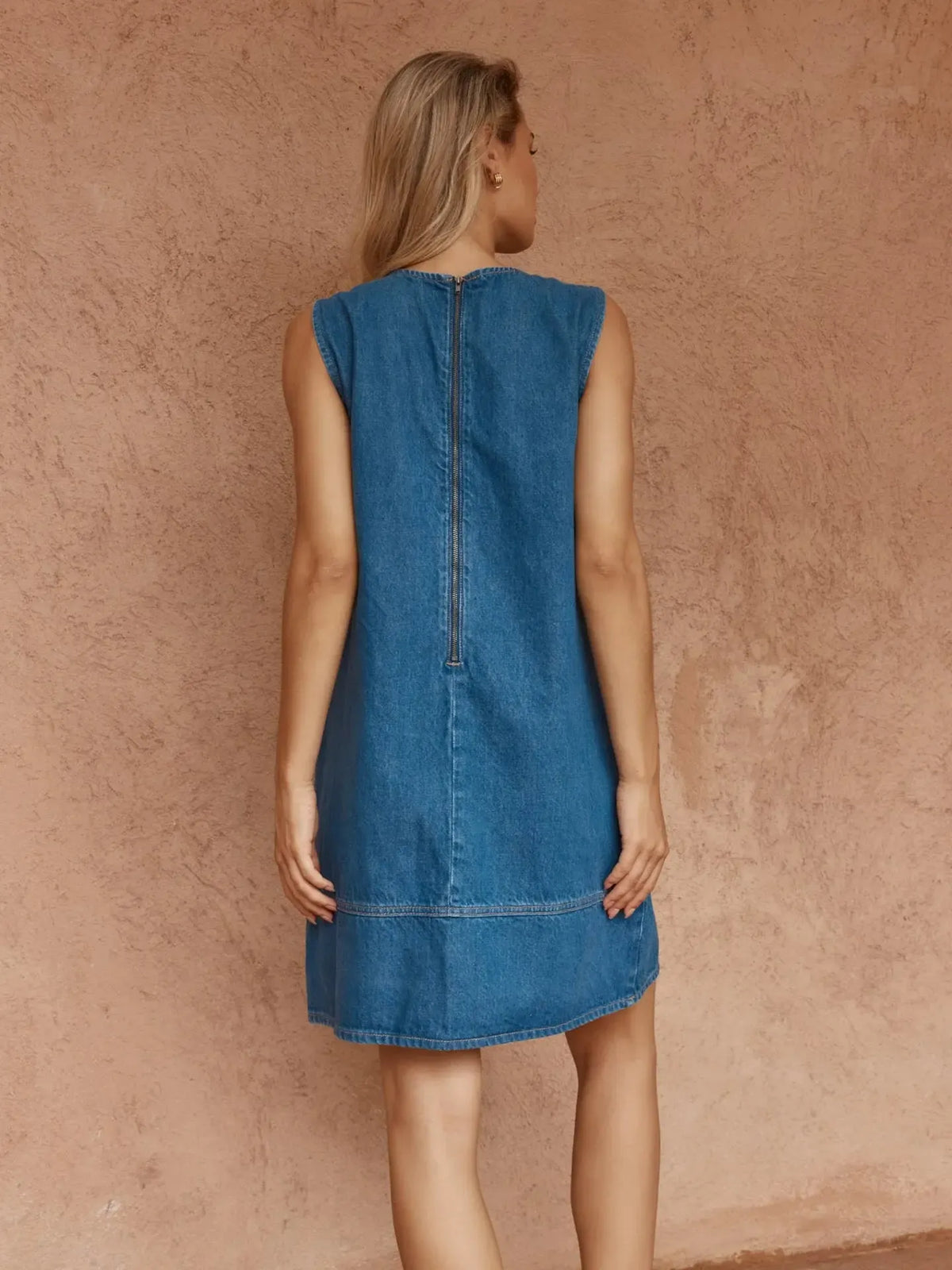 Hart Denim Shift Dress - Classic Blue-Dresses-SASS-The Bay Room