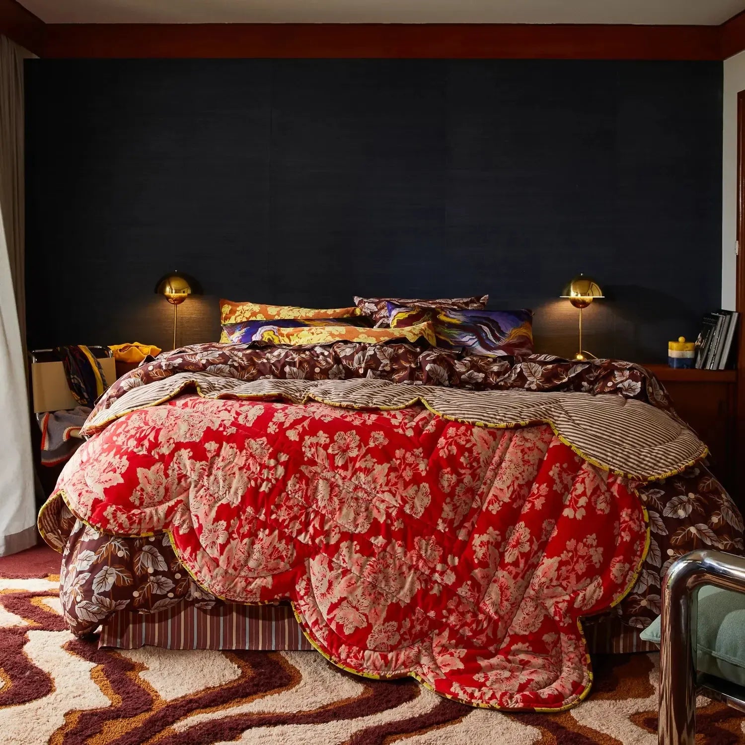 Hazel Scalloped Velvet Bedcover-Soft Furnishings-Sage & Clare-The Bay Room