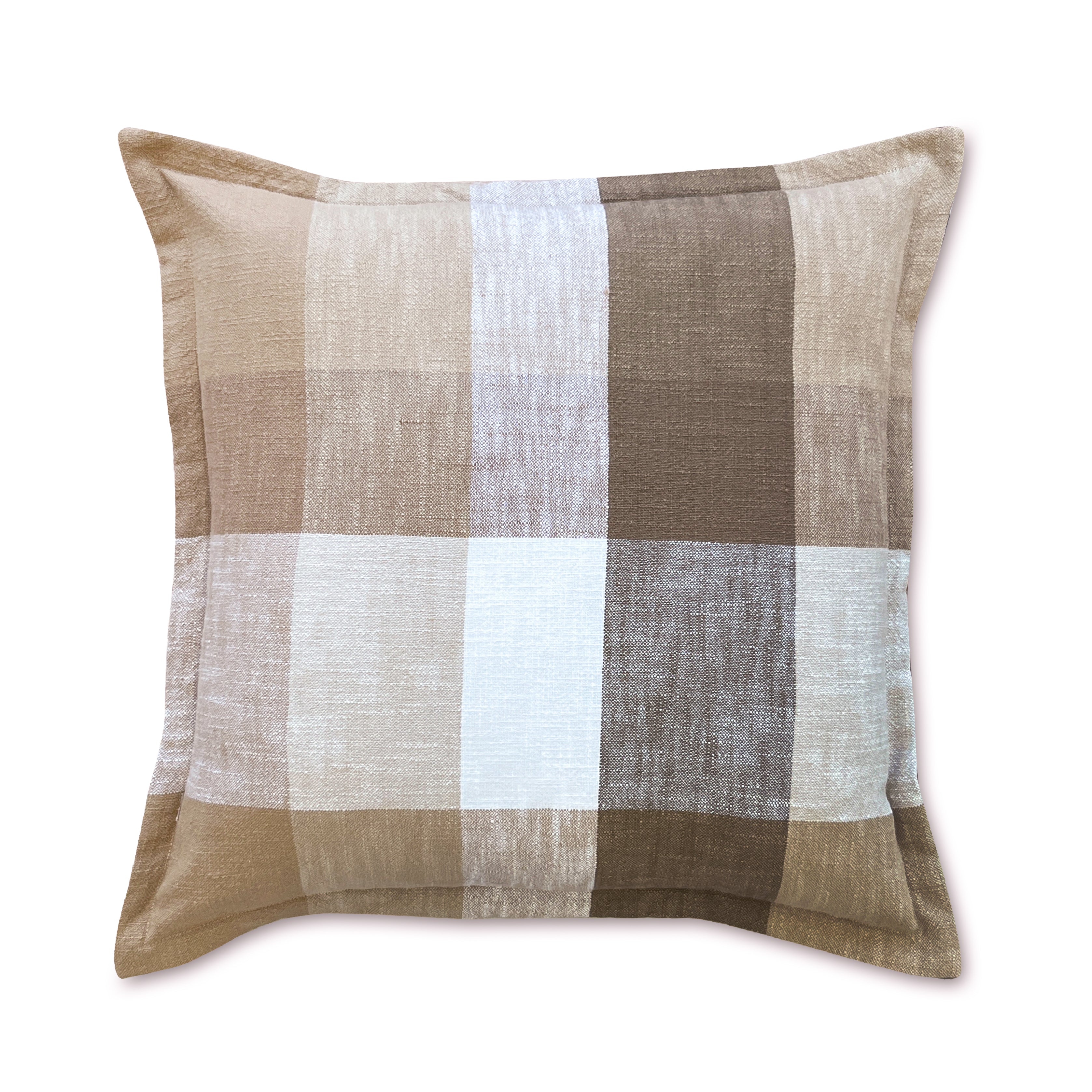 Heide Coffee Check Cushion 50cm-Soft Furnishings-Madras Link-The Bay Room