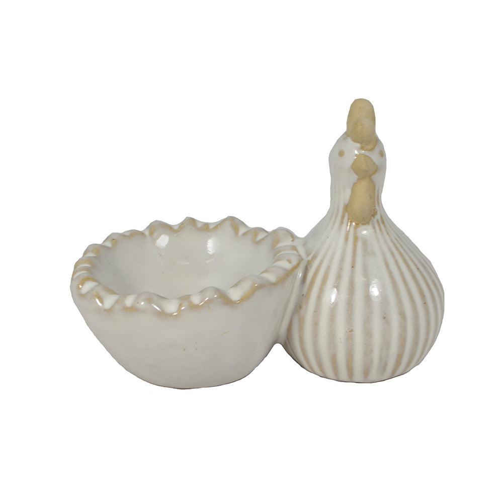 Hettie Hen Egg Cup Ceramic 11x6x7cm Natural-Dining & Entertaining-Coast To Coast Home-The Bay Room