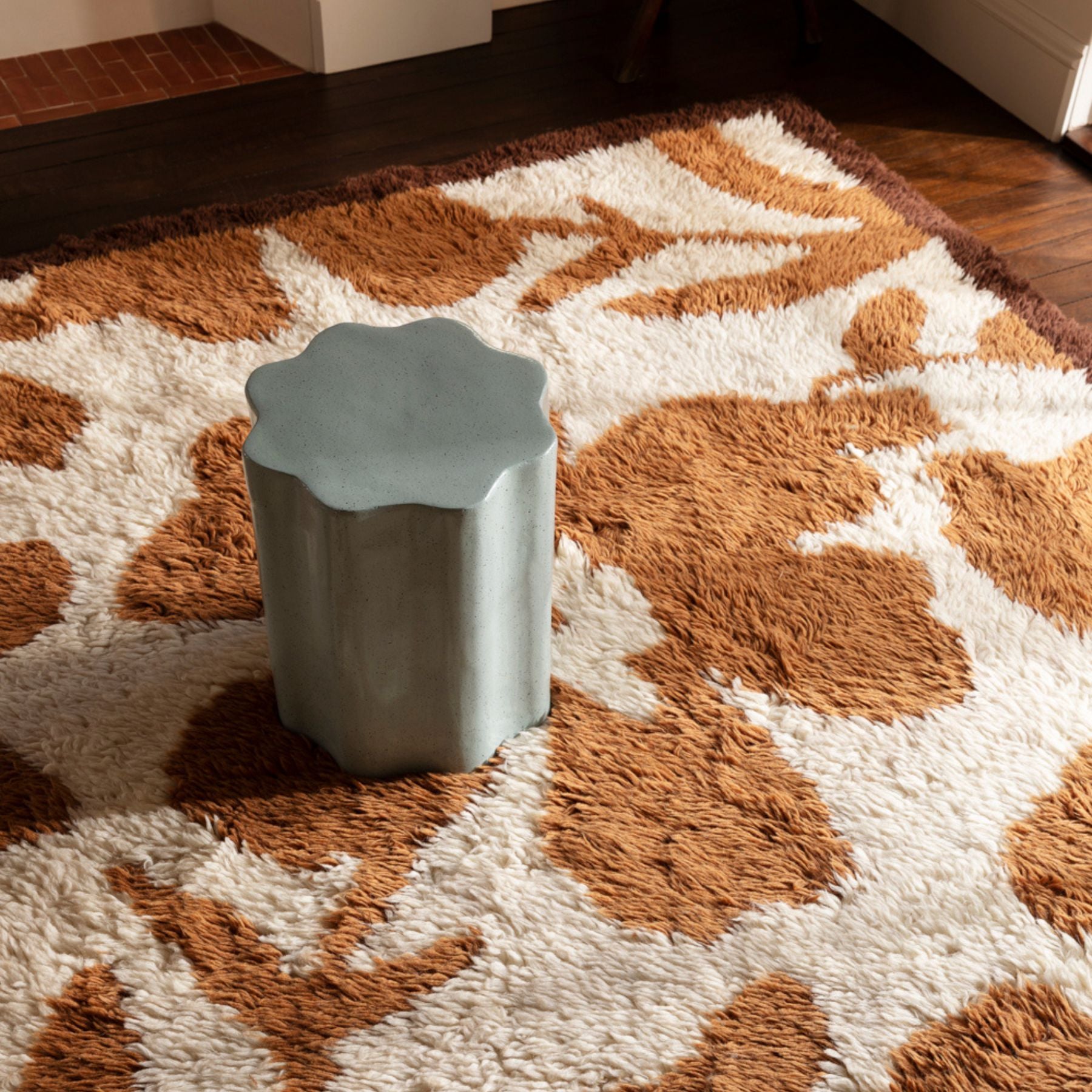 Hibiscus Cocoa Wool Rug-Floor Rugs & Doormats-Bonnie & Neil-Medium - 1.5m x 2.3m-The Bay Room