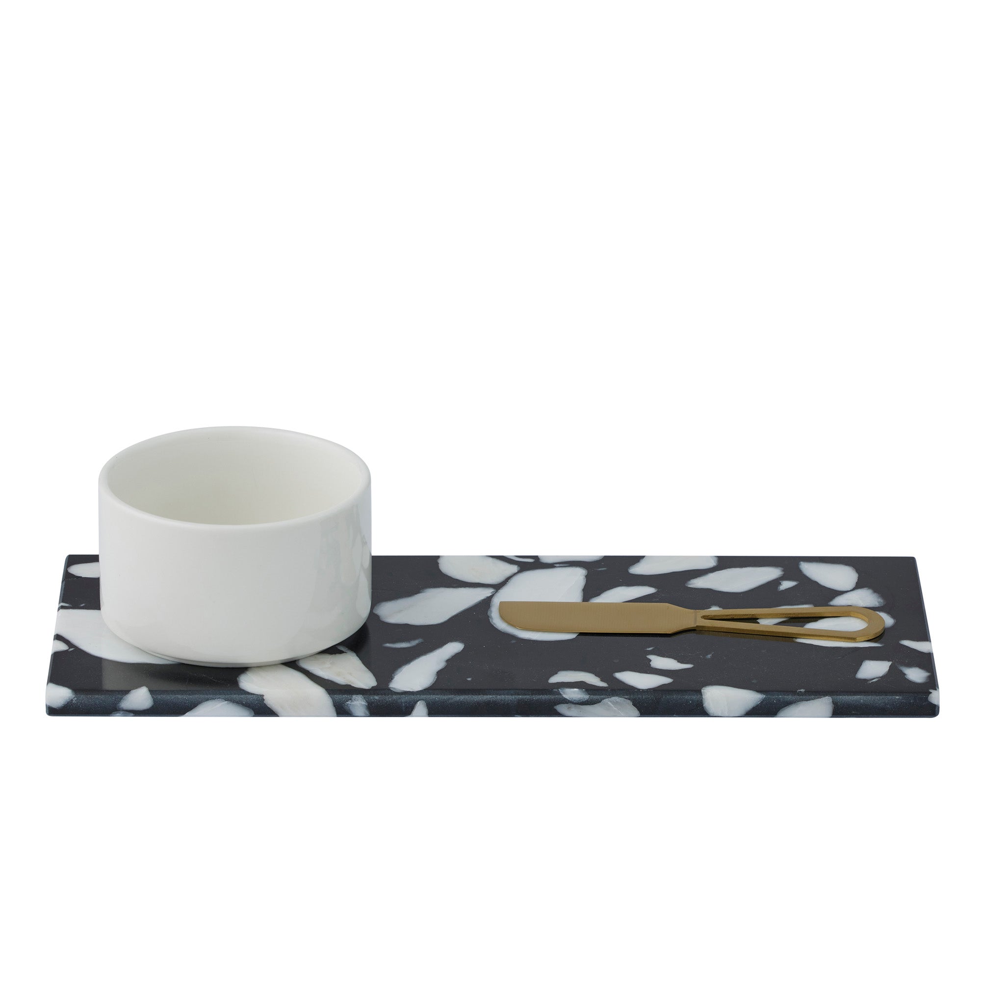 Hide 3pc Terrazzo Set 30x12x6cm Black/White-Dining & Entertaining-Coast To Coast Home-The Bay Room