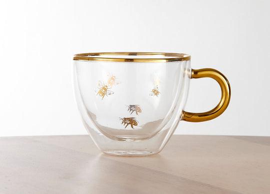 Honey Bee Double Walled Glass Cup-Dining & Entertaining-Ashdene-The Bay Room
