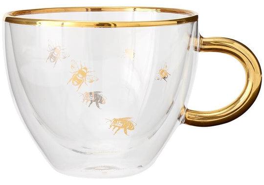 Honey Bee Double Walled Glass Cup-Dining & Entertaining-Ashdene-The Bay Room