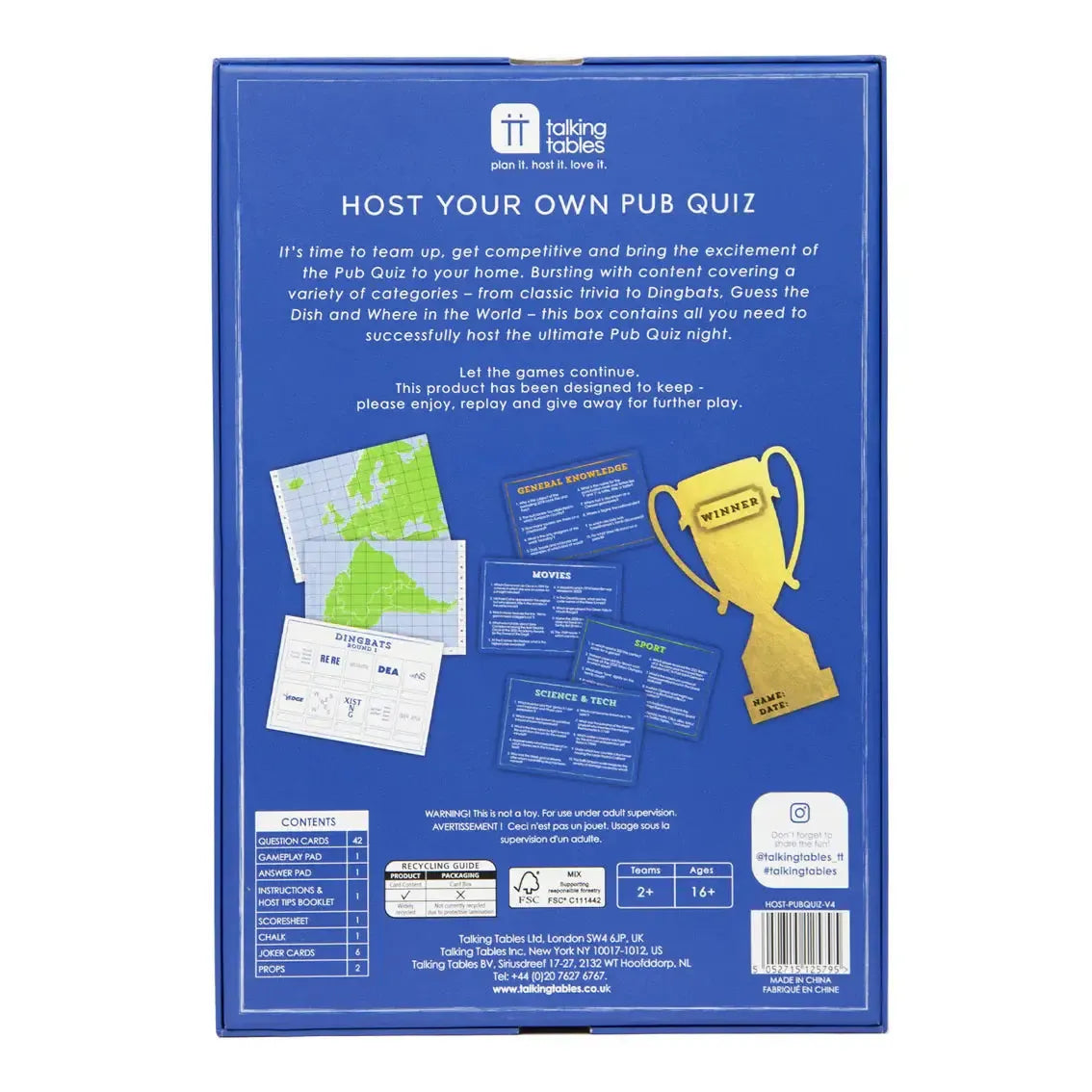 Host Your Own - Pub Quiz Game-Fun & Games-Talking Tables-The Bay Room