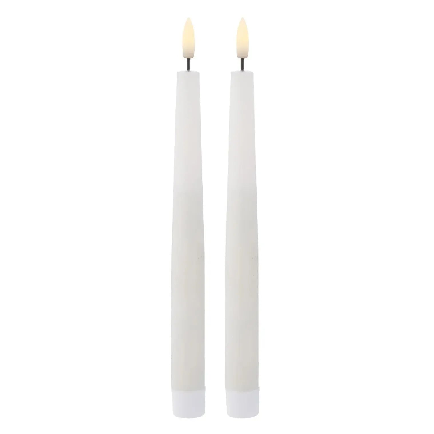 Hughe LED Taper Candle Set/2 24cm White-Candles & Fragrances-Amalfi-The Bay Room