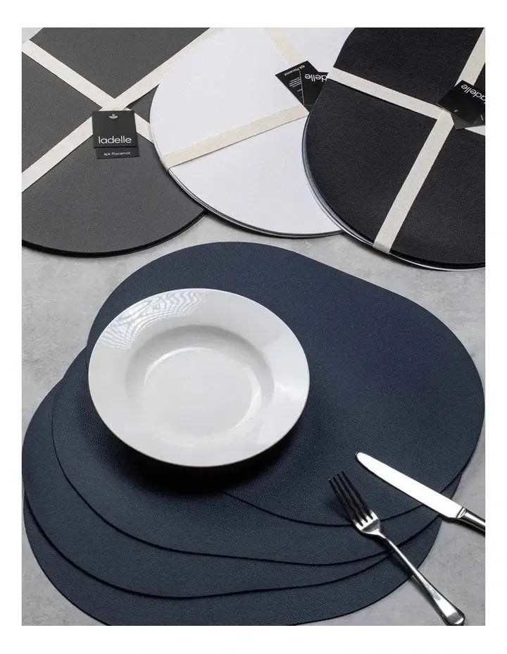 Hugo Oval Black 4pk Placemat-Dining & Entertaining-Ladelle-The Bay Room