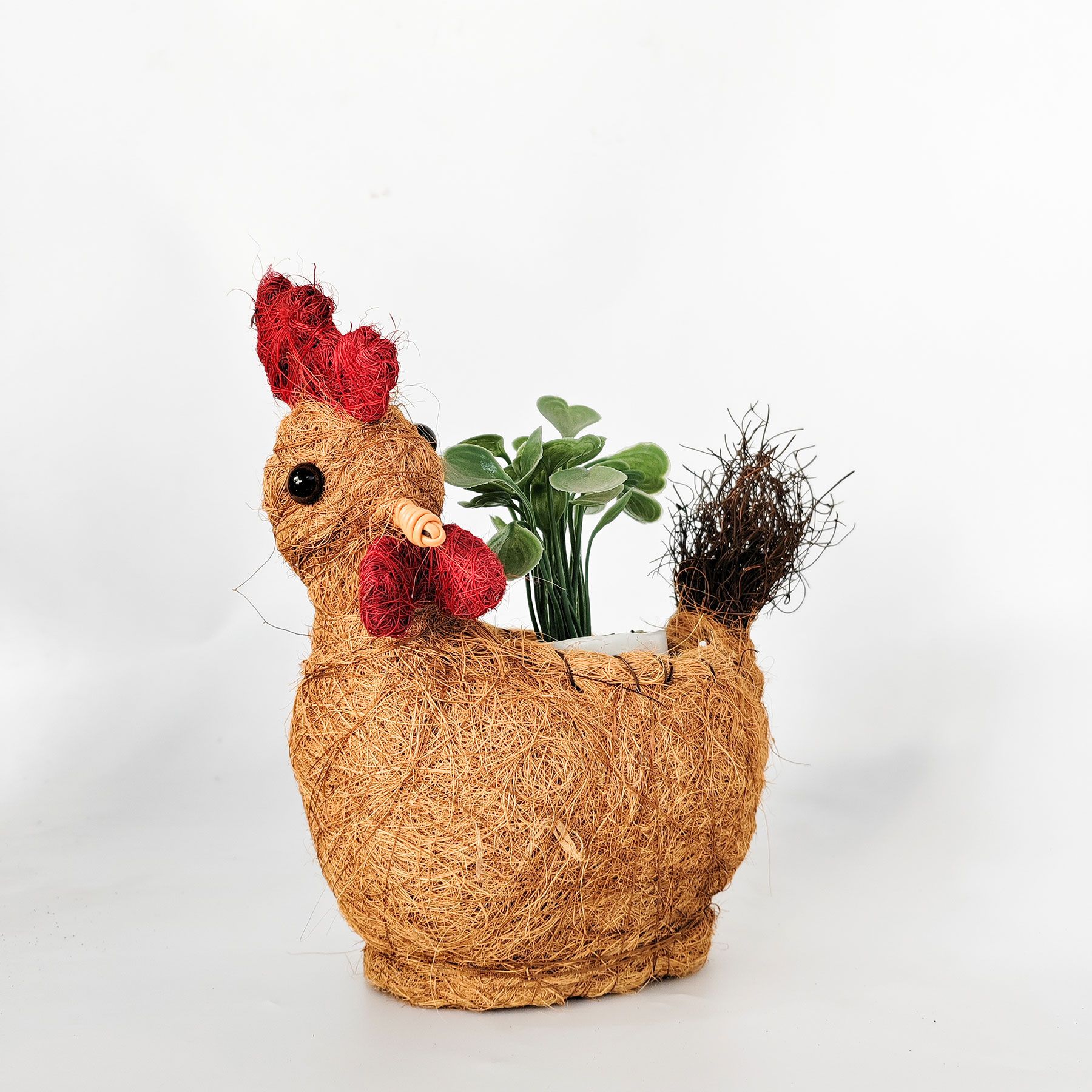 Husk Rooster Planter Brown 26cm-Pots, Planters & Vases-Urban Products-The Bay Room