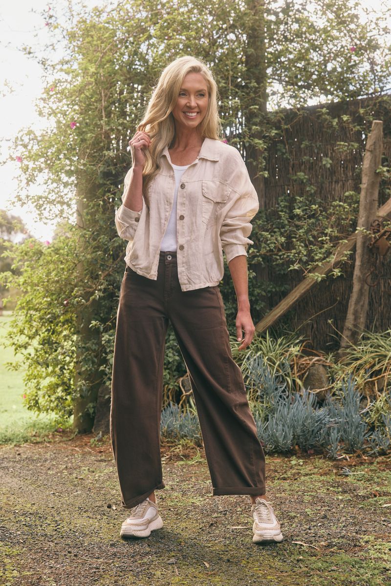 Idaho Barrel Jean - Mocha-Jeans-Italian Star-The Bay Room