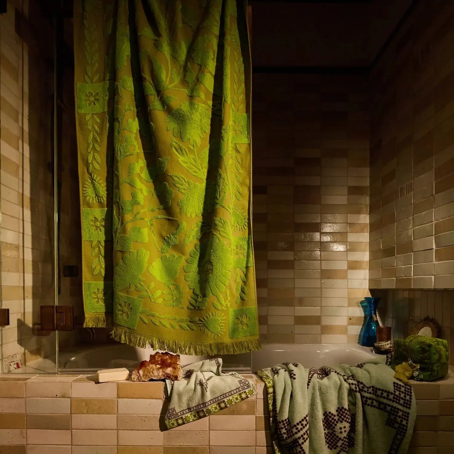 Indiana Bath Sheet - Cactus Green-Soft Furnishings-Sage & Clare-The Bay Room