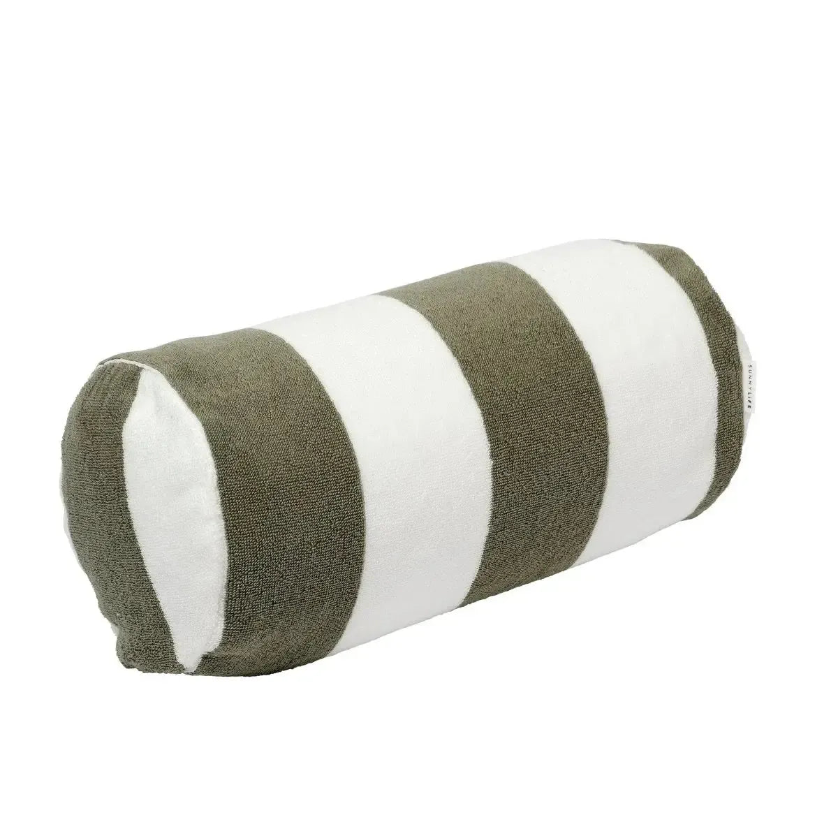 Inflatable Beach Pillow The Vacay Olive Stripe-Travel & Outdoors-Sunny Life-The Bay Room