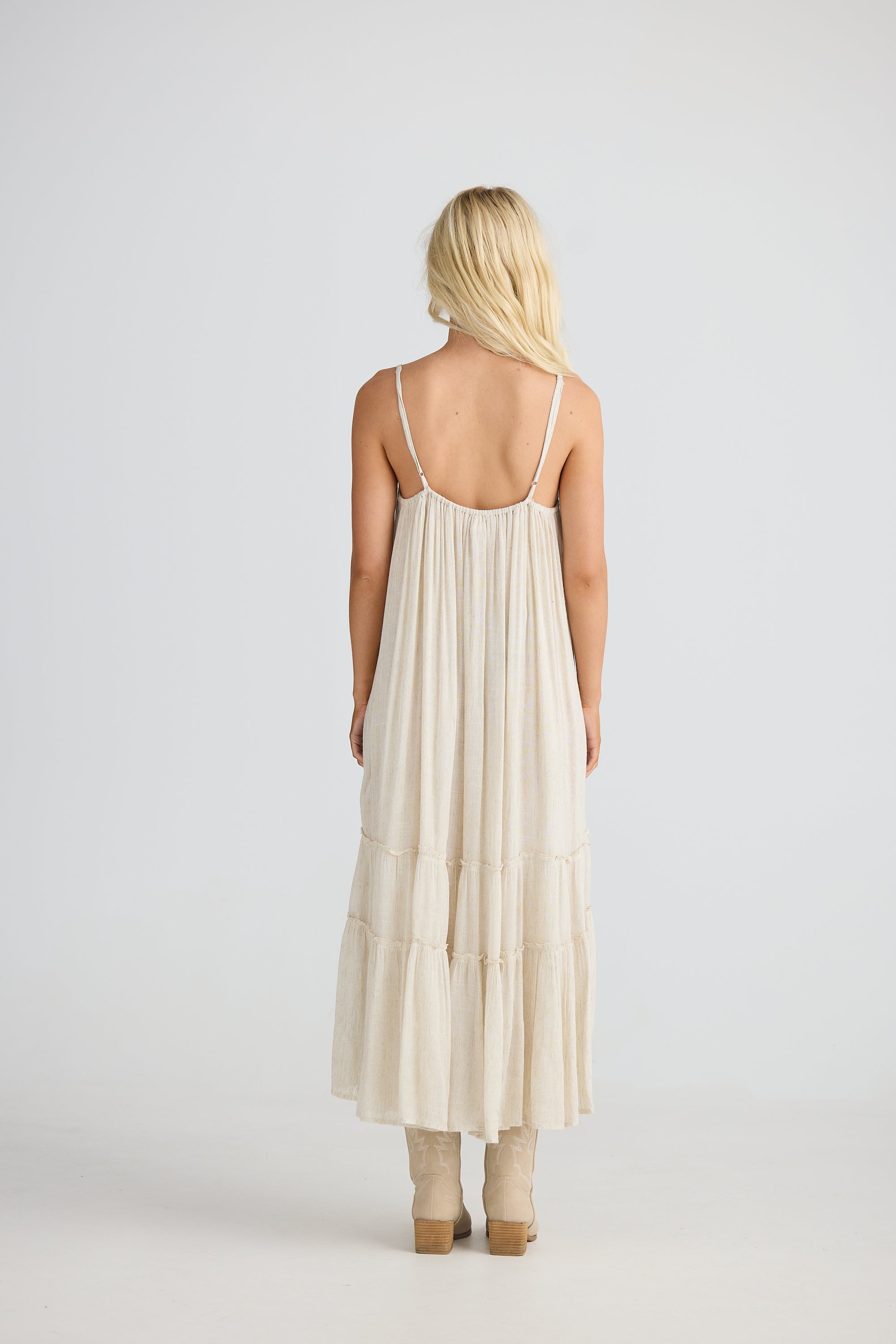 Ithika Strappy Dress - Light Natural-Dresses-Talisman-The Bay Room