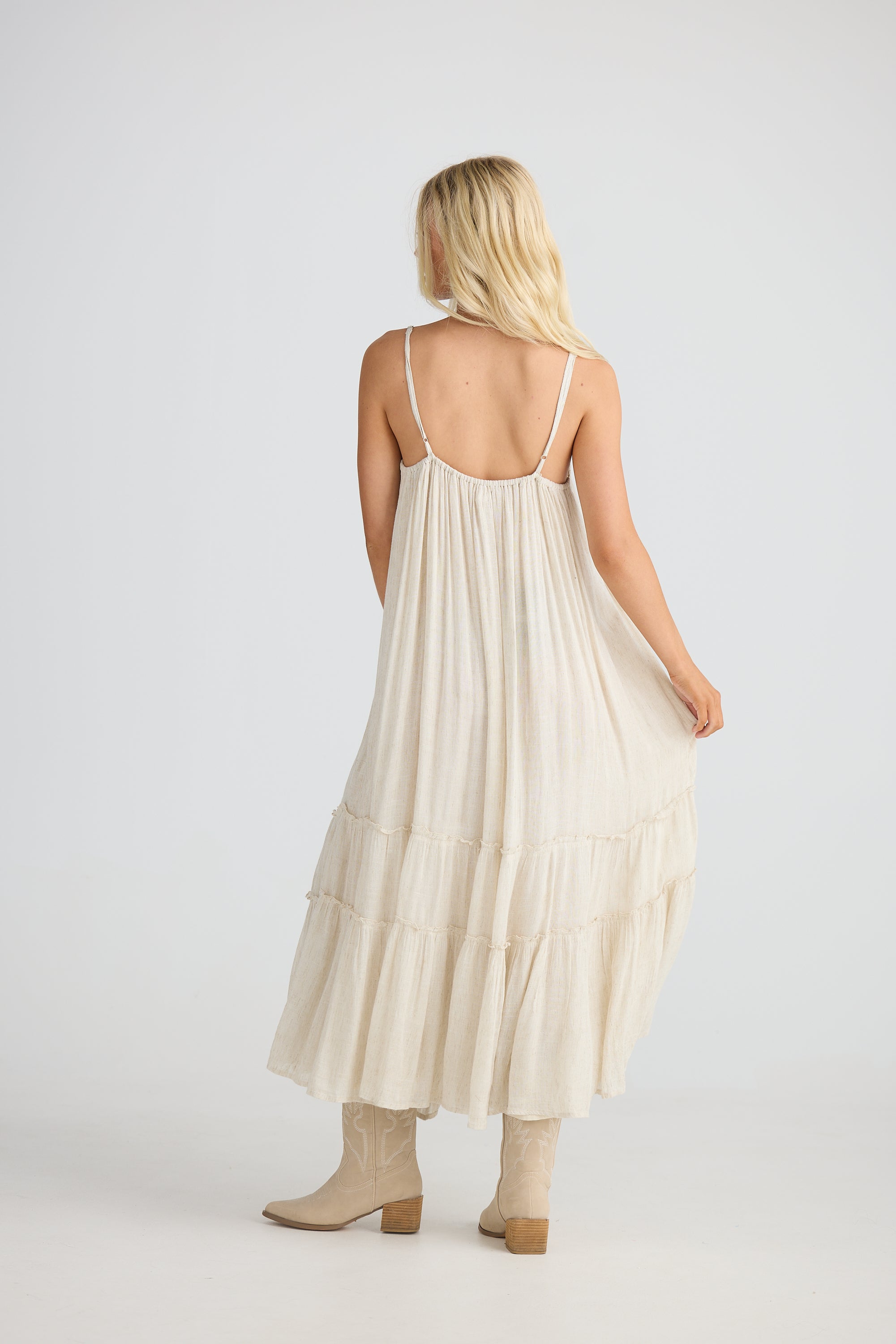 Ithika Strappy Dress - Light Natural-Dresses-Talisman-The Bay Room