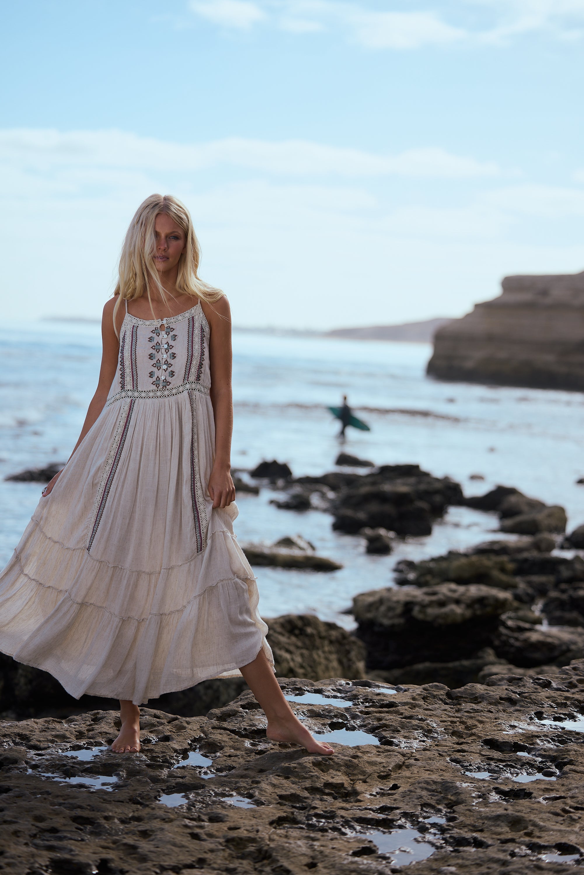 Ithika Strappy Dress - Light Natural-Dresses-Talisman-The Bay Room