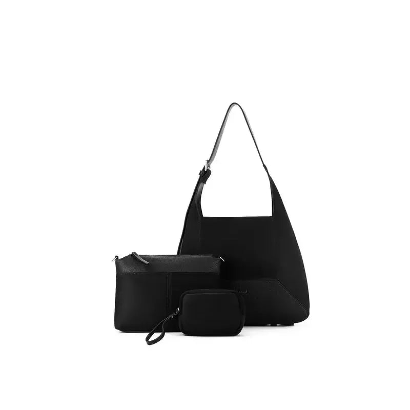 Jacqueline Black 3 Piece Handbag-Bags & Clutches-Black Caviar Designs-The Bay Room