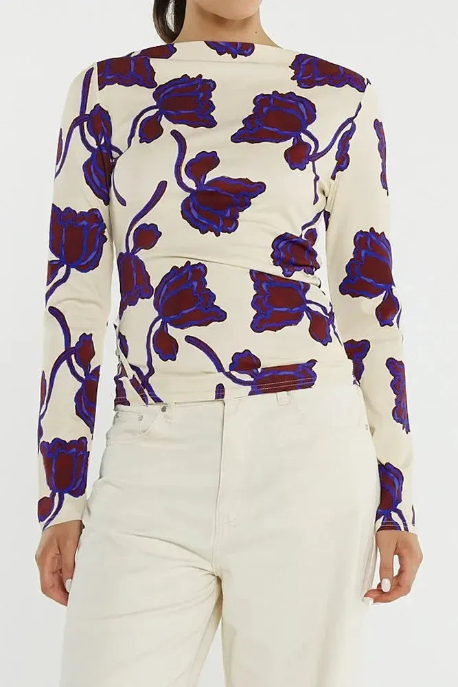 Jade Seamed Jersey Top - Winter Poppy-Tops-SASS-The Bay Room