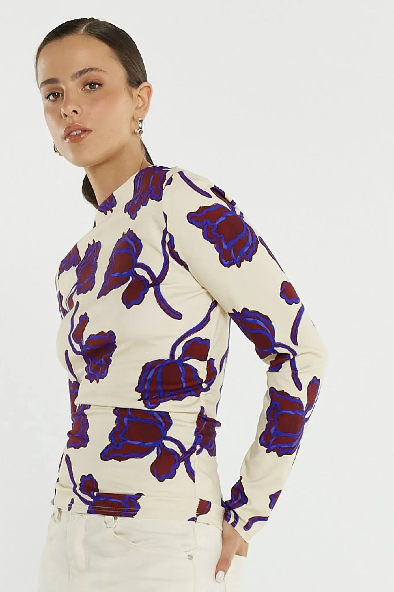 Jade Seamed Jersey Top - Winter Poppy-Tops-SASS-The Bay Room