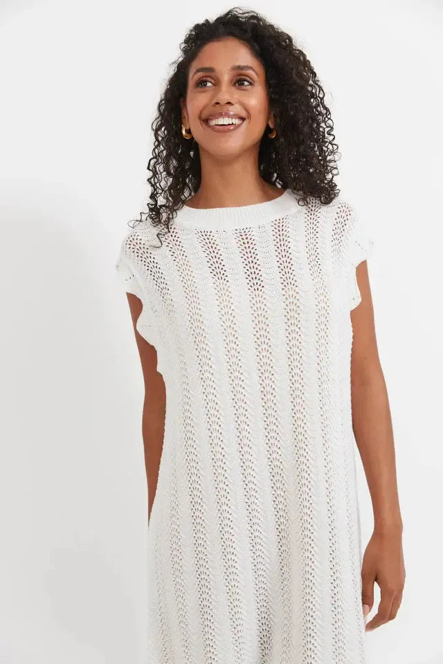 Jamaica Knit Dress - White-Dresses-Haven-The Bay Room