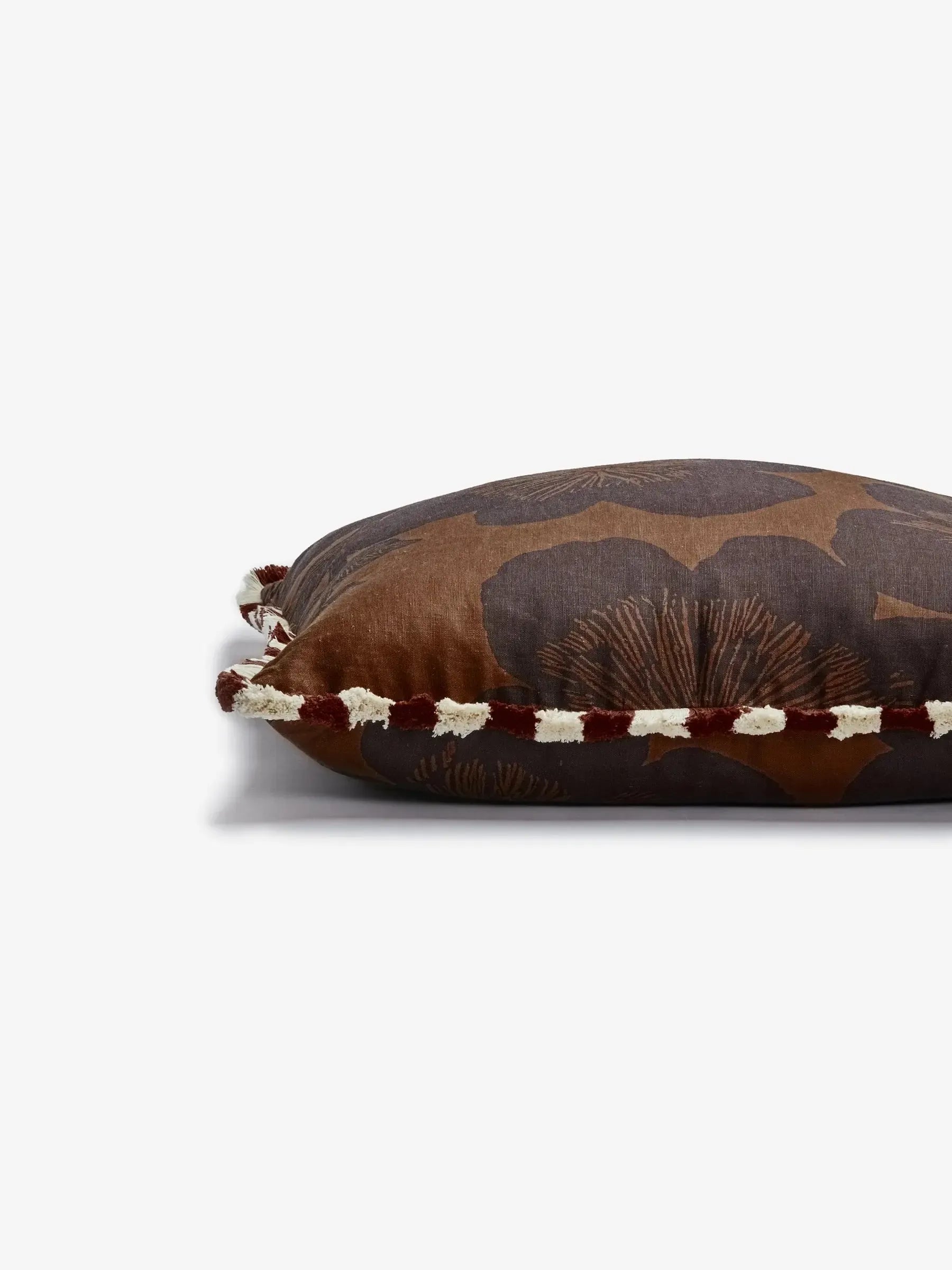 Jardin Brown Linen Cushion 60cm-Soft Furnishings-Bonnie & Neil-The Bay Room