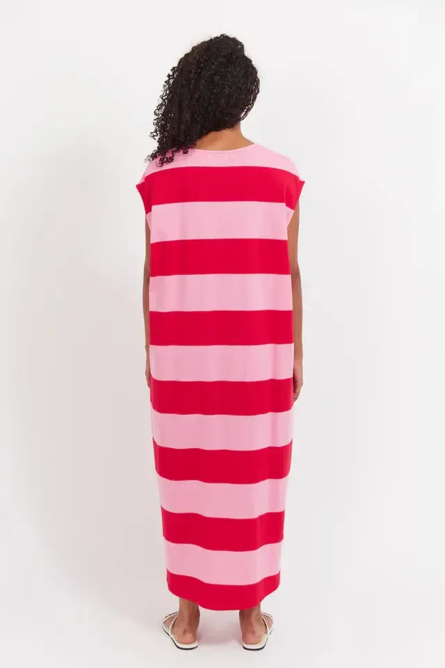 Jardin Stripe Tshirt Dress - Garnet-Dresses-Haven-The Bay Room