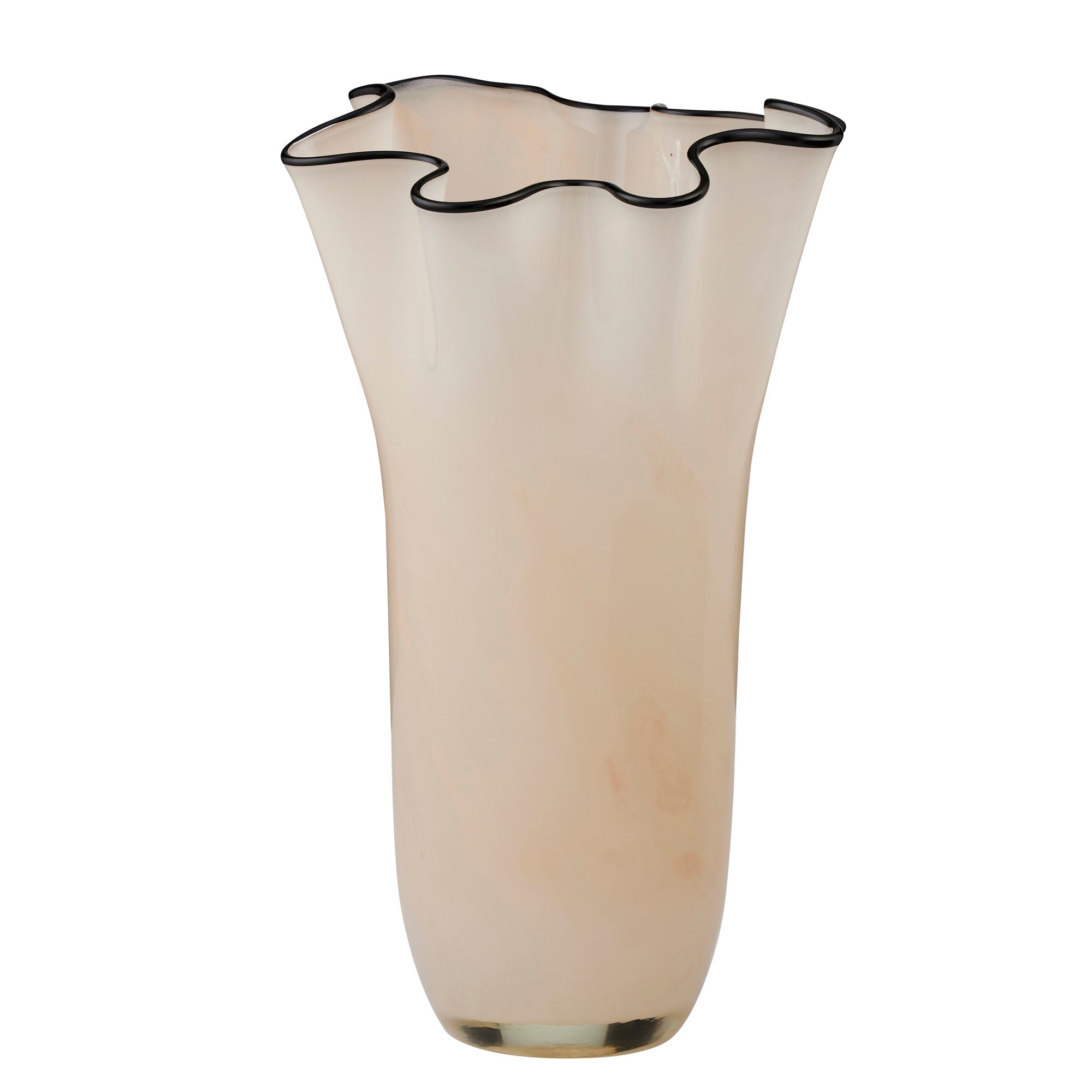 Jarvis Glass Vase 21x35cm Ivory/Black-Pots, Planters & Vases-Coast To Coast Home-The Bay Room