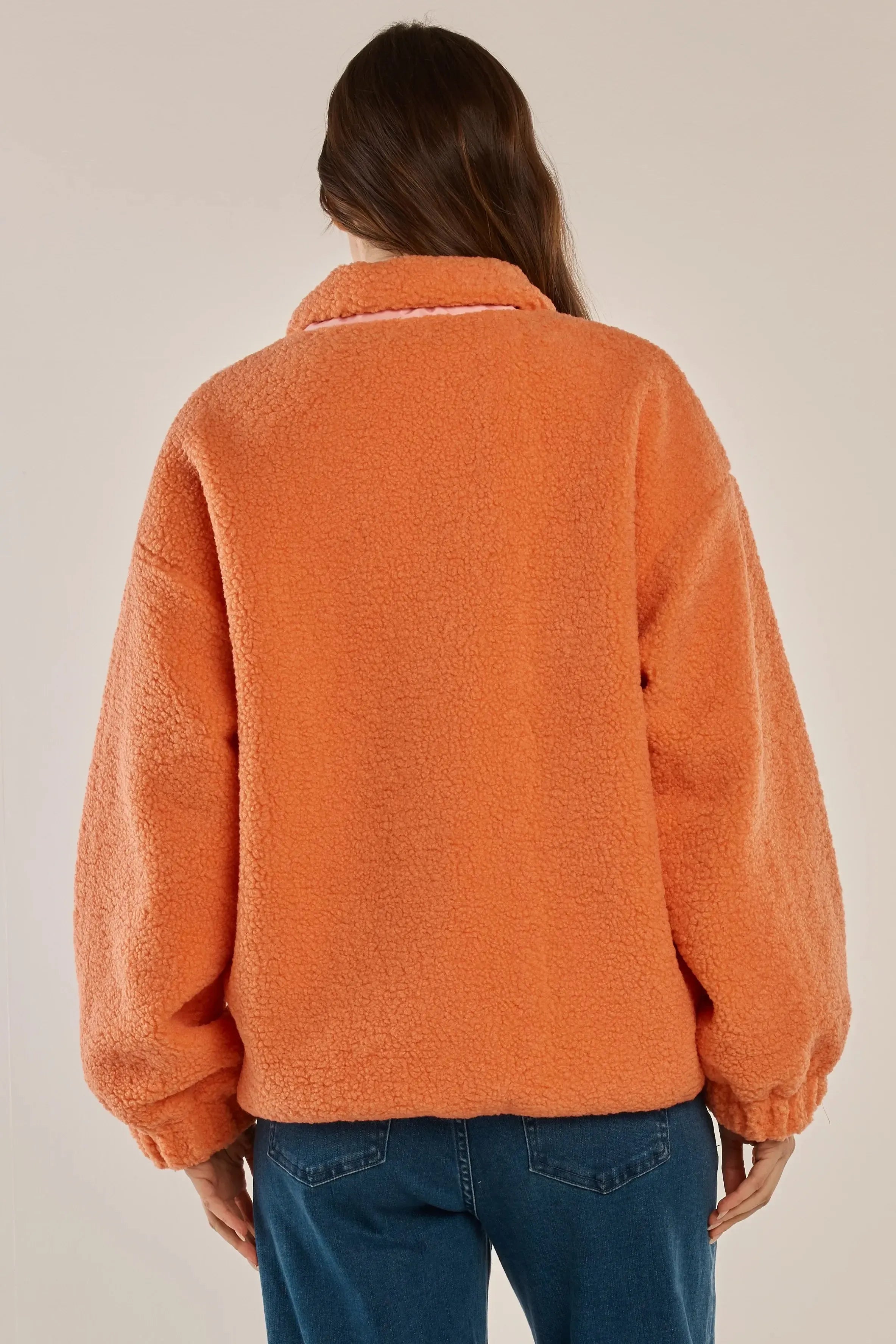 Jayne Fleece Jacket - Pink/Orange-Jackets, Coats & Vests-Betty Basics-The Bay Room