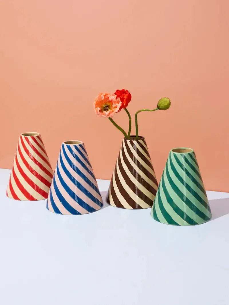 Jester Vase Chocolate Swirl-Pots, Planters & Vases-Jones & Co-The Bay Room