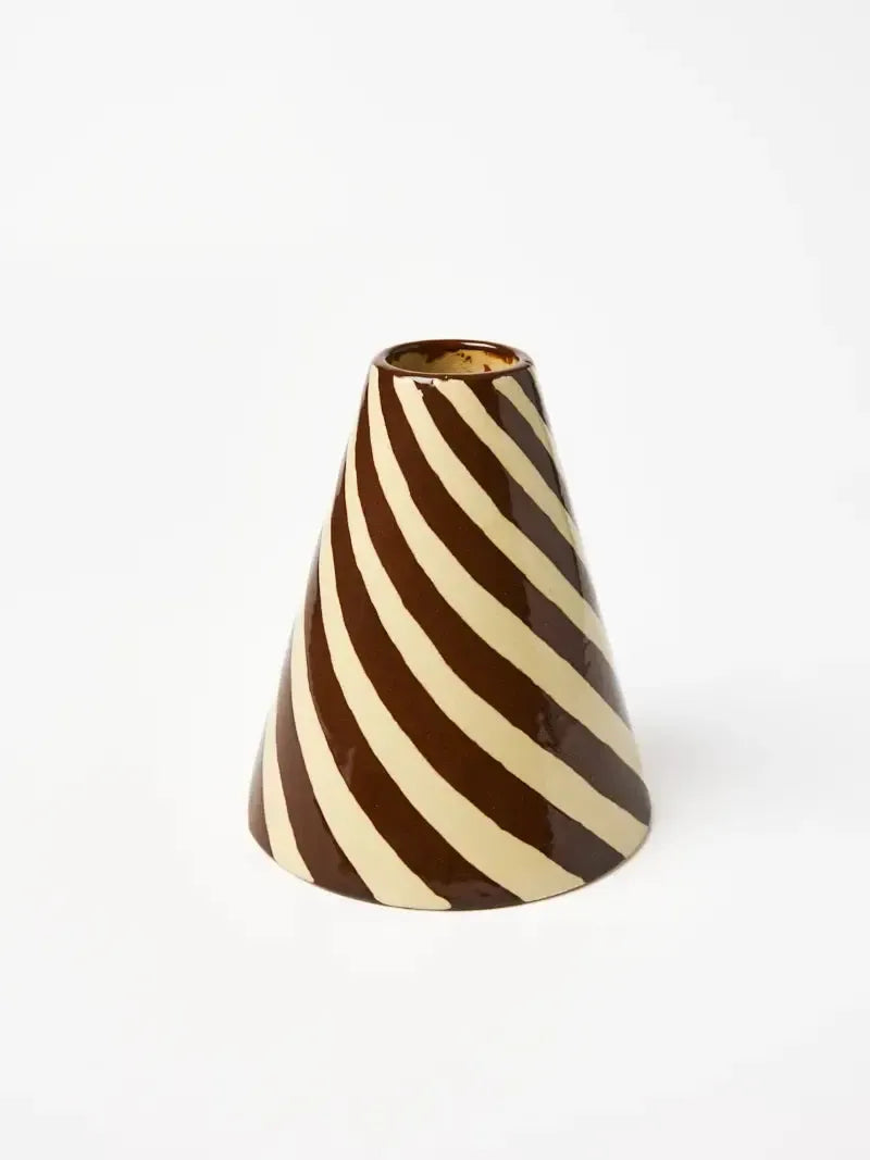 Jester Vase Chocolate Swirl-Pots, Planters & Vases-Jones & Co-The Bay Room
