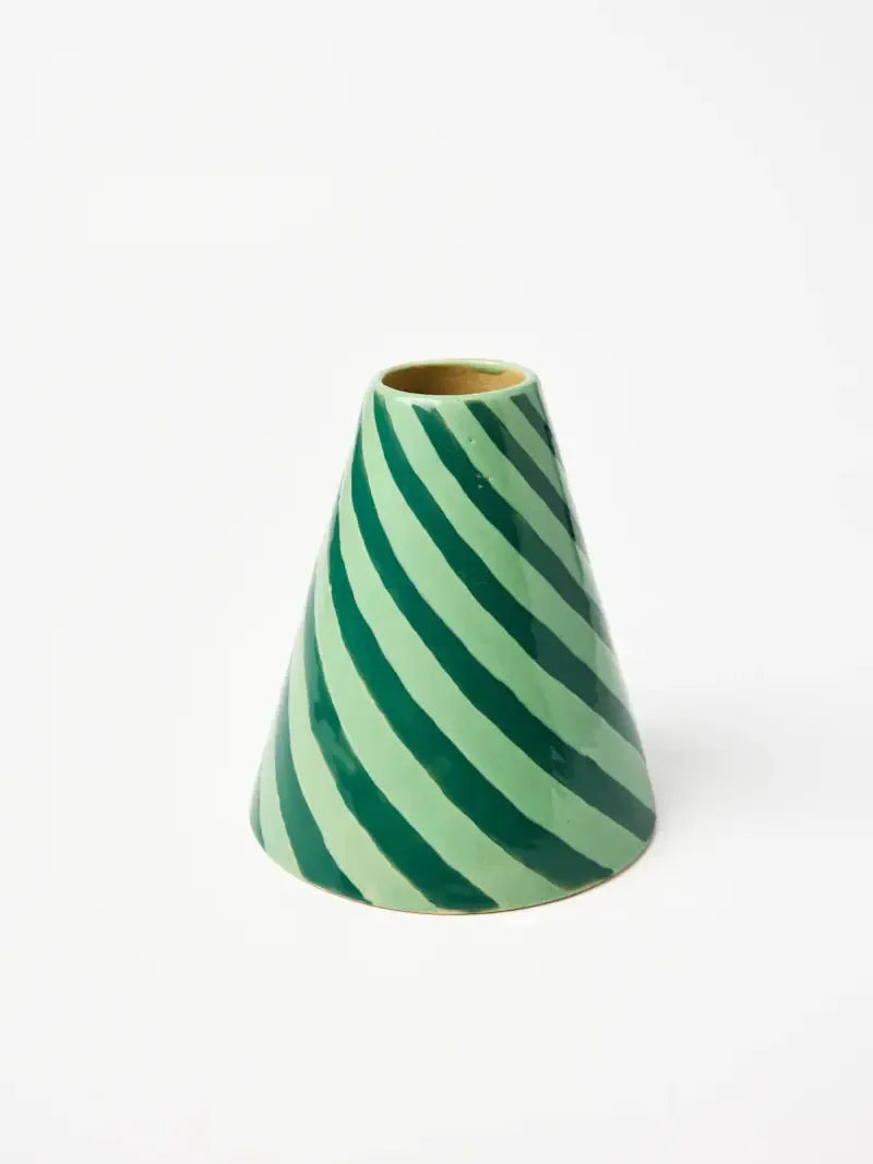 Jester Vase Mint Swirl-Pots, Planters & Vases-Jones & Co-The Bay Room
