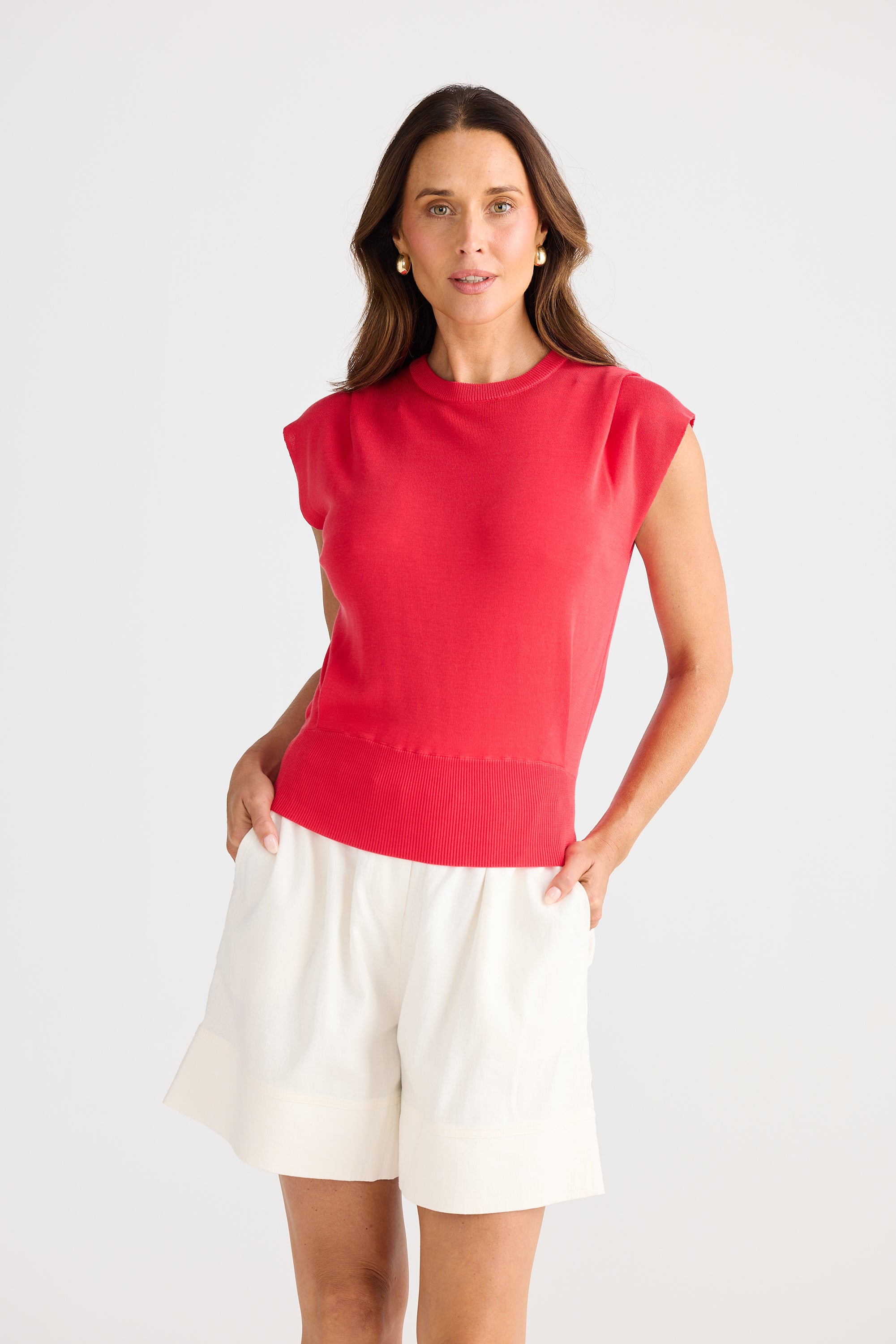 Jordi Knit Top - Poppy Red-Tops-Brave & True-The Bay Room