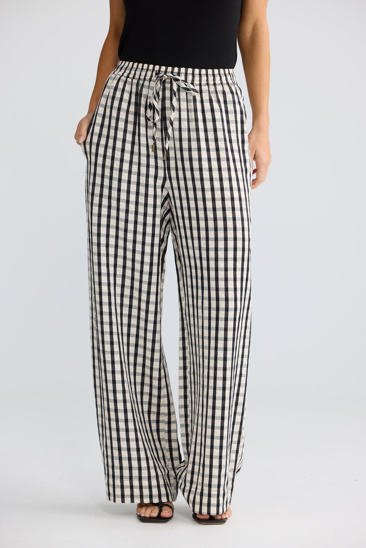 Jude Pant - Black Gingham-Pants-Brave & True-The Bay Room