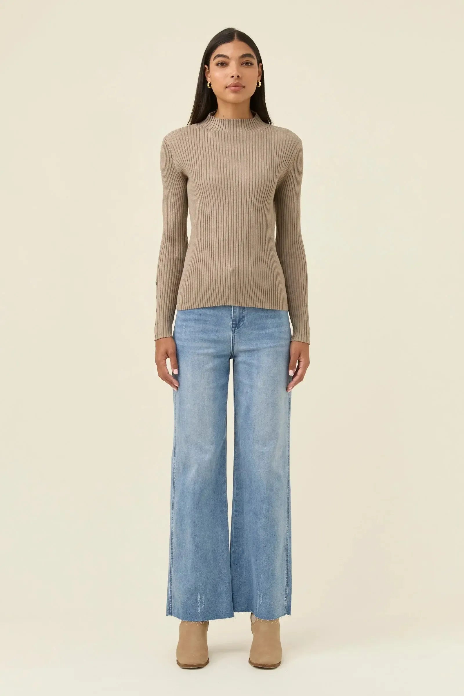 Juno Knit Top - Stone-Tops-Isle Of Mine-The Bay Room