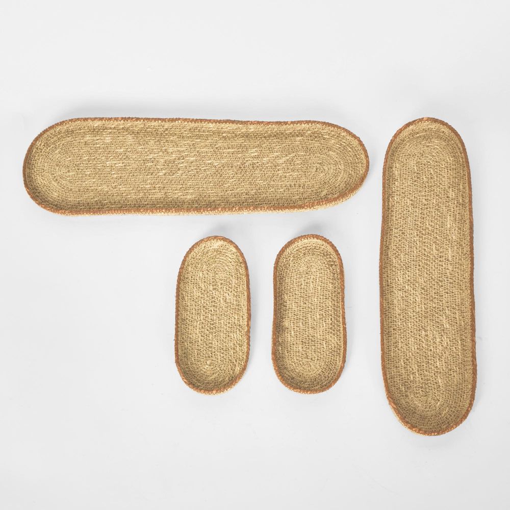Kasuri Woven Trays Set of 4-Decor Items-Florabelle-The Bay Room