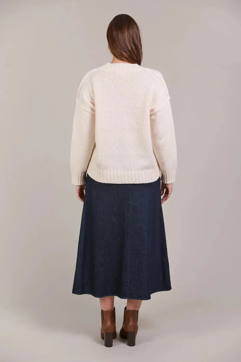 Katana Cardigan - Ecru-Knitwear & Jumpers-Eb & Ive-The Bay Room
