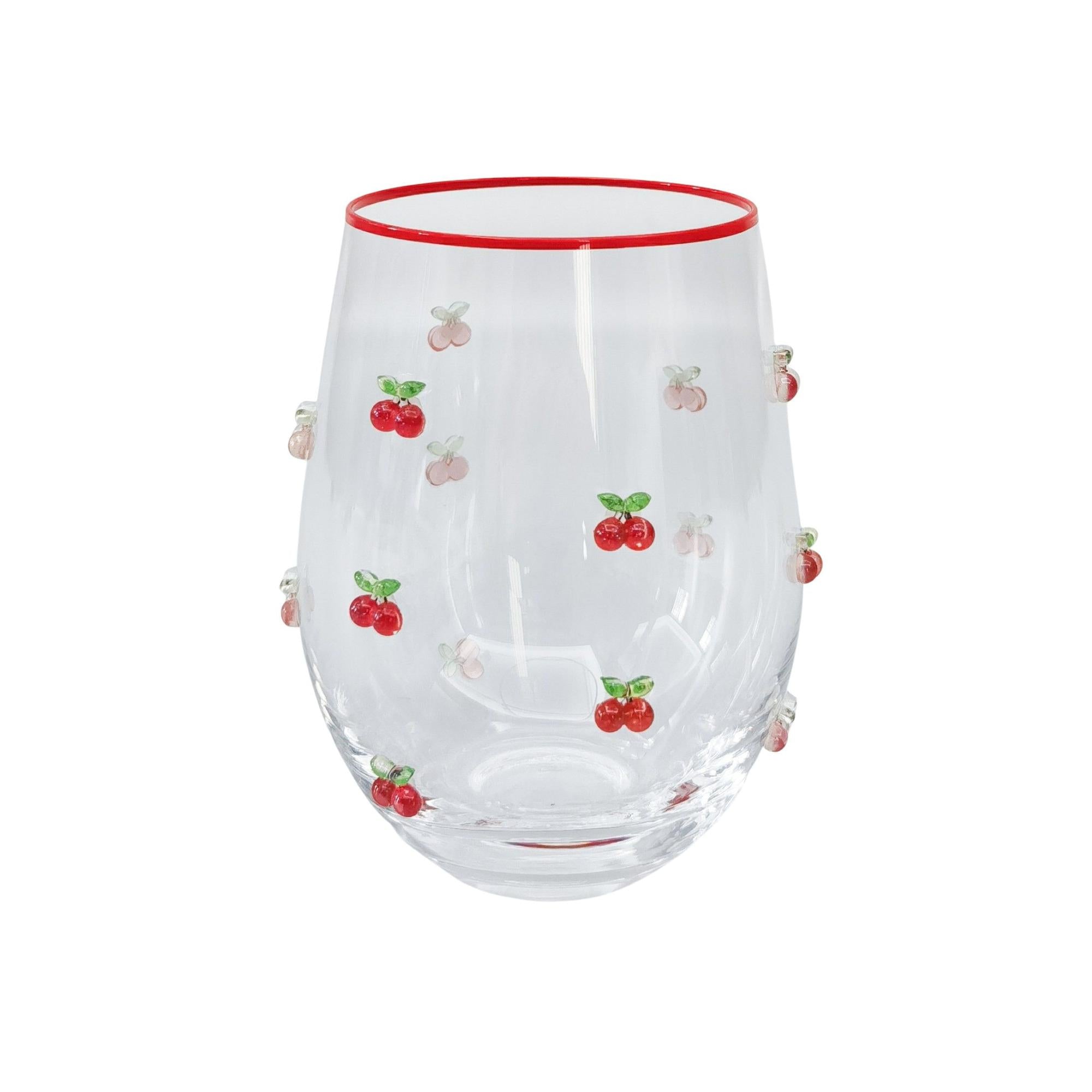 Kaya Cherry Stemless Glass Red 12cm-Dining & Entertaining-Urban Products-The Bay Room