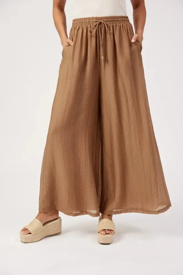 Kenya Palazzo Pant - Wheat-Pants-Haven-The Bay Room