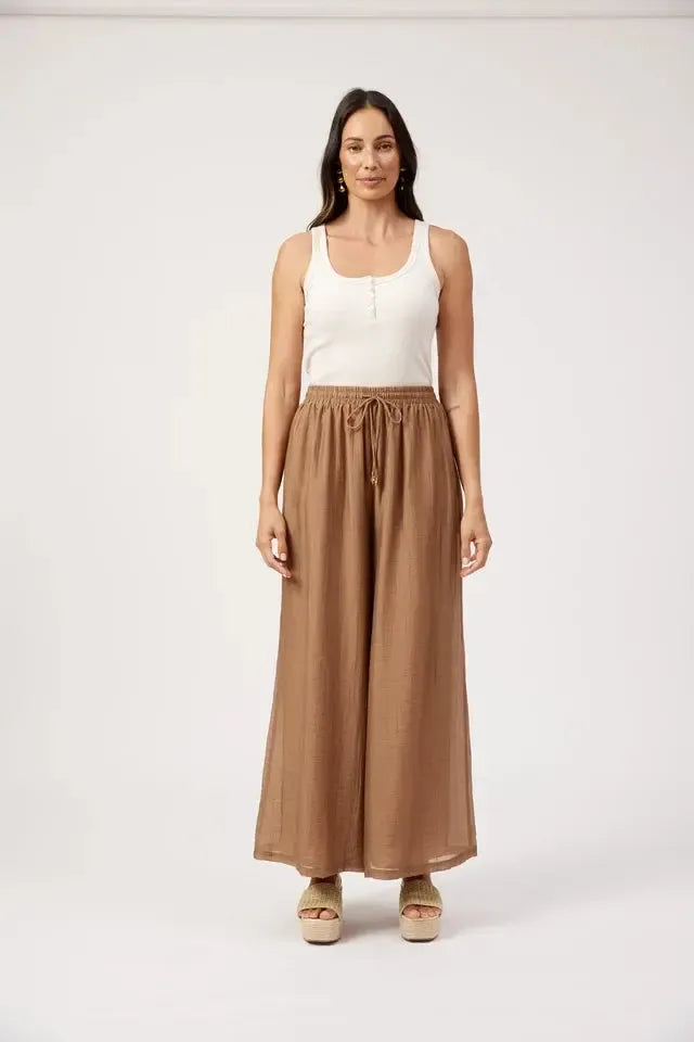 Kenya Palazzo Pant - Wheat-Pants-Haven-The Bay Room