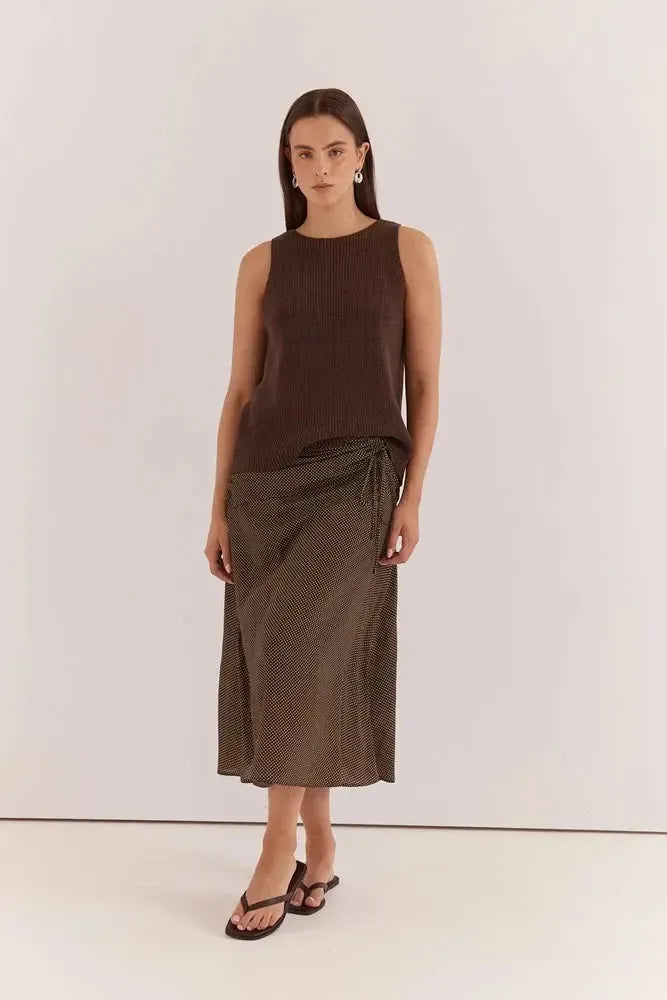 Kiani Knit Tank - Chocolate-Tops-SASS-The Bay Room