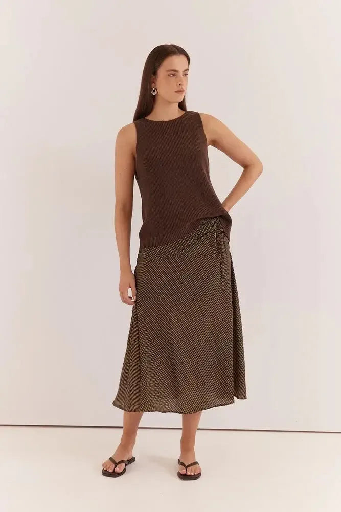 Kiani Knit Tank - Chocolate-Tops-SASS-The Bay Room
