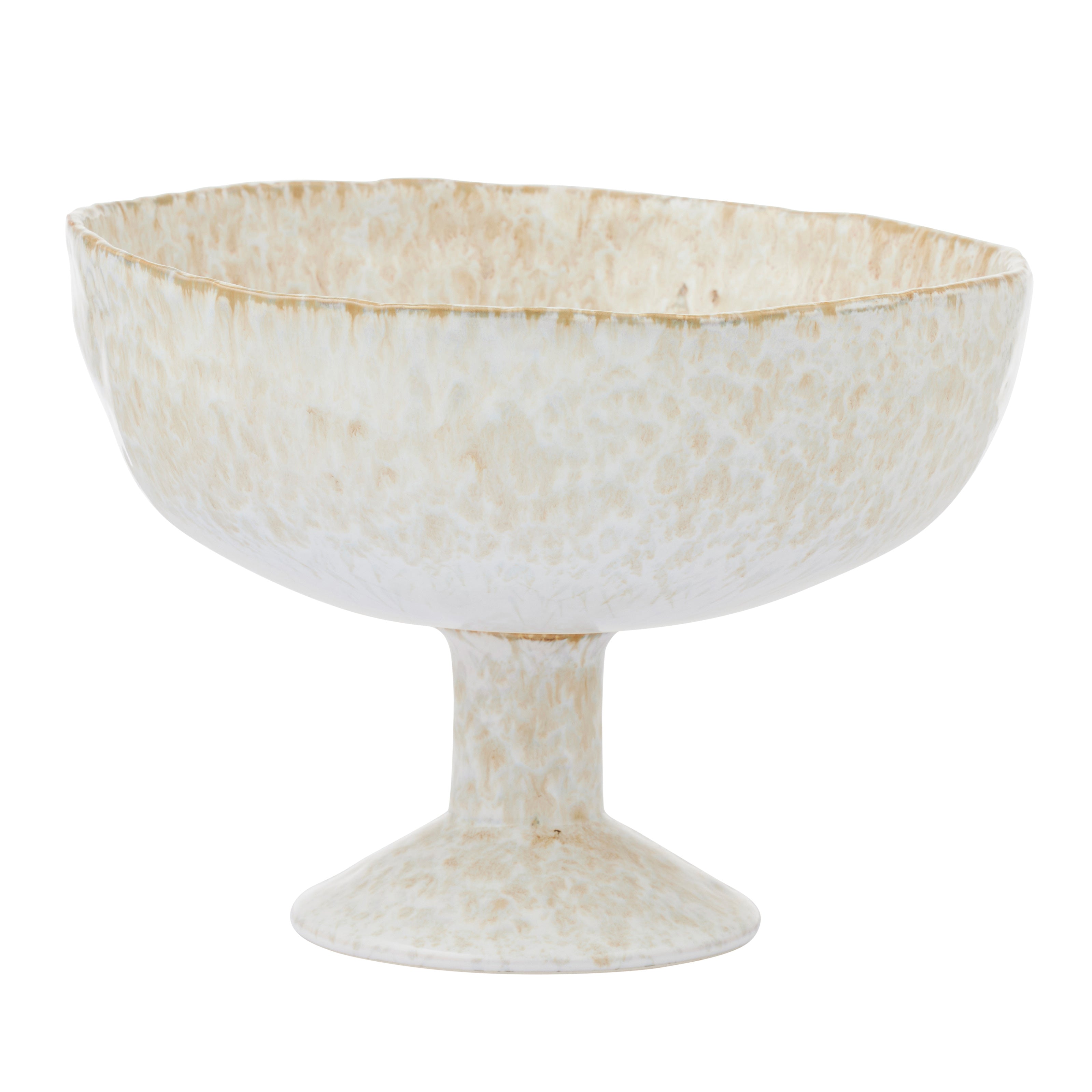 Kirra Ceramic Footed Bowl 25.5x19cm Natural-Dining & Entertaining-Coast To Coast Home-The Bay Room