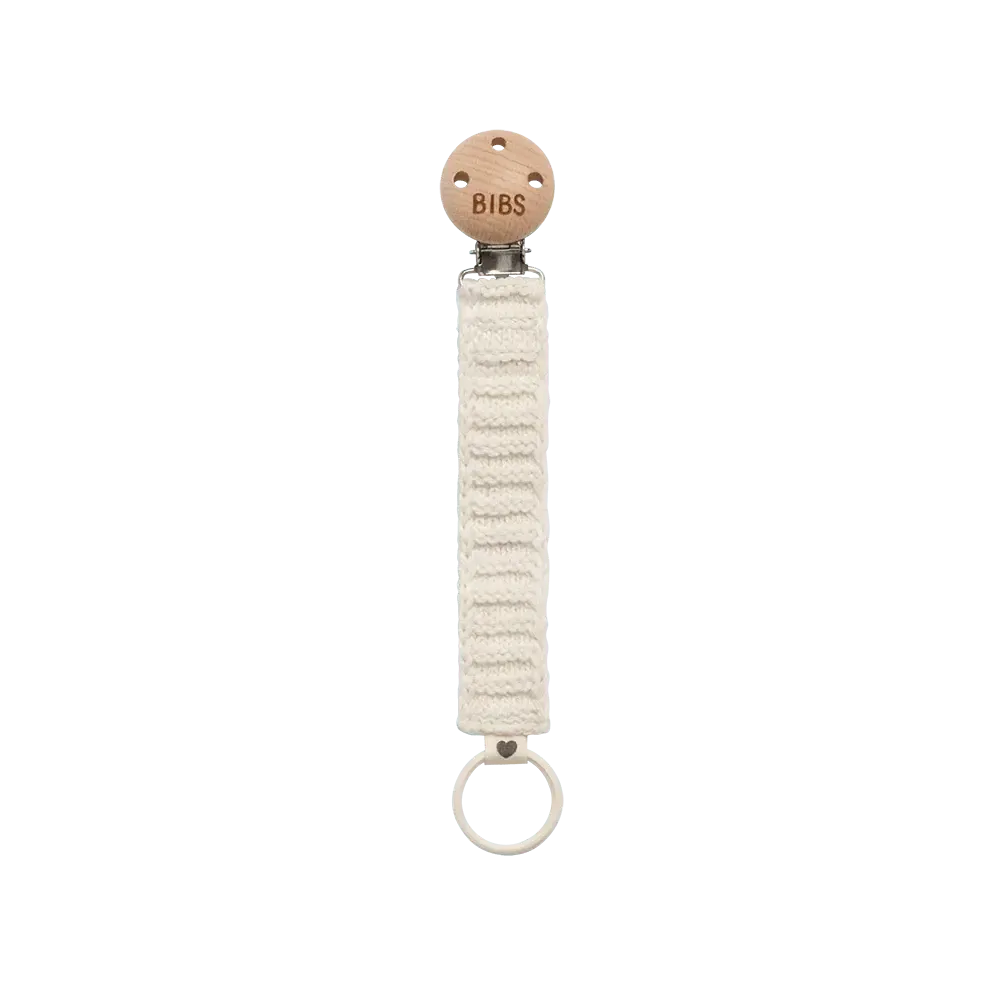 Knitted Pacifier Clip - Ivory-Nursery & Nurture-BIBS-The Bay Room