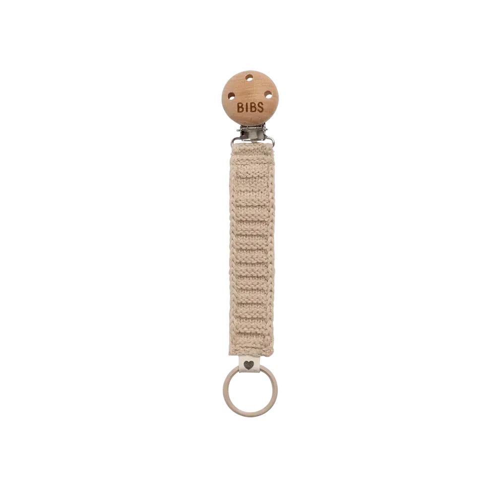 Knitted Pacifier Clip - Vanilla-Nursery & Nurture-BIBS-The Bay Room