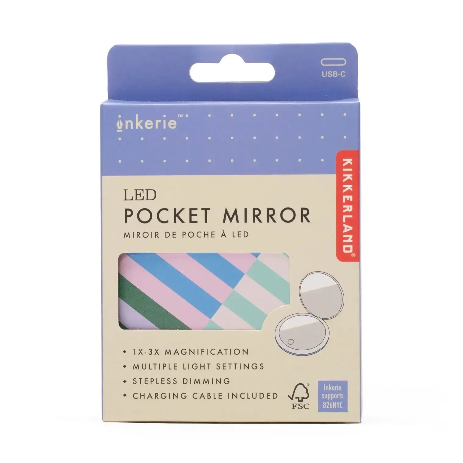 LED Pocket Mirror-Beauty & Well-Being-Kikkerland-The Bay Room