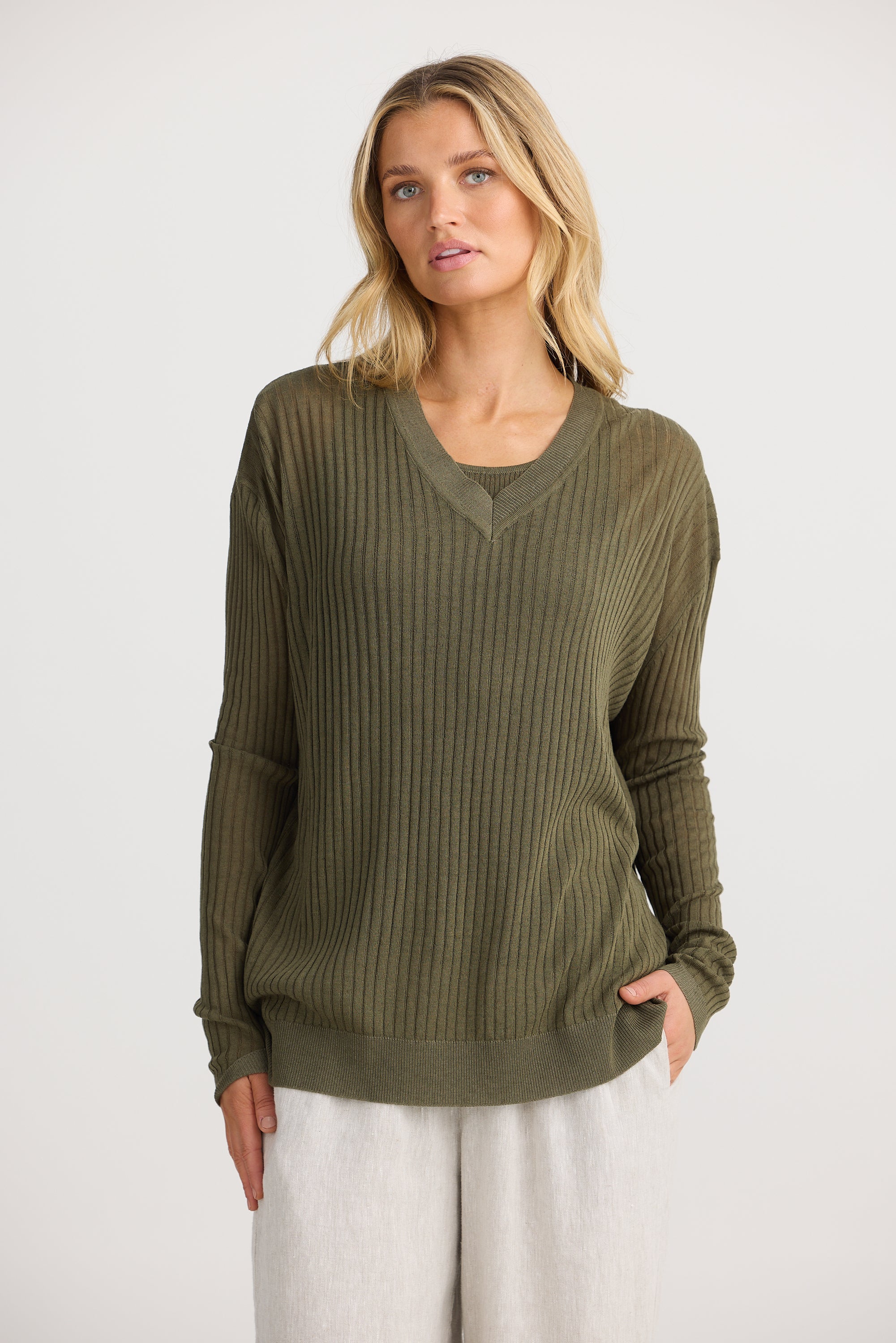 La Paz Knit Set - Khaki-Knitwear & Jumpers-The Shanty Corporation-The Bay Room