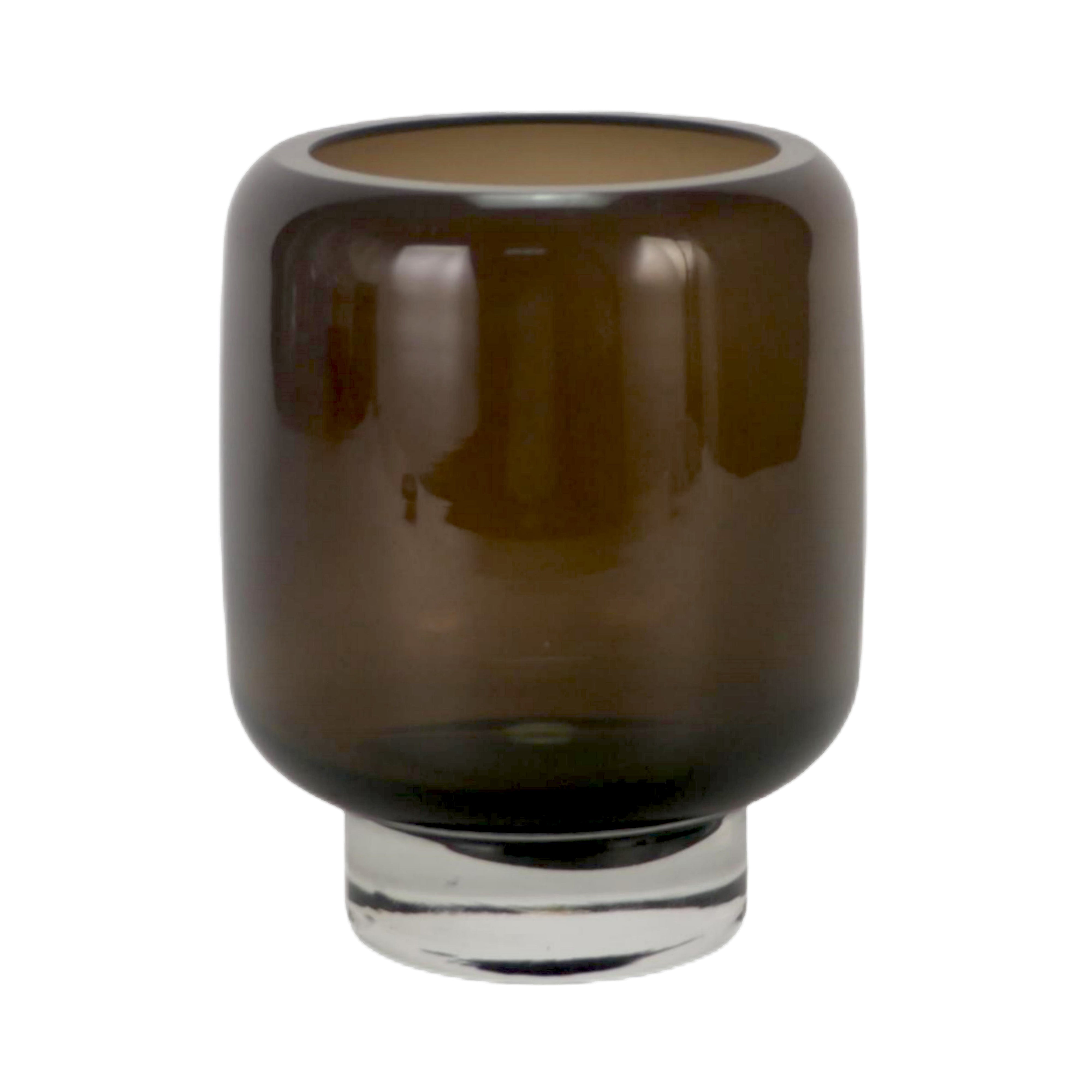 Langdon Glass Urn Brown Small-Pots, Planters & Vases-Pure Homewares-The Bay Room