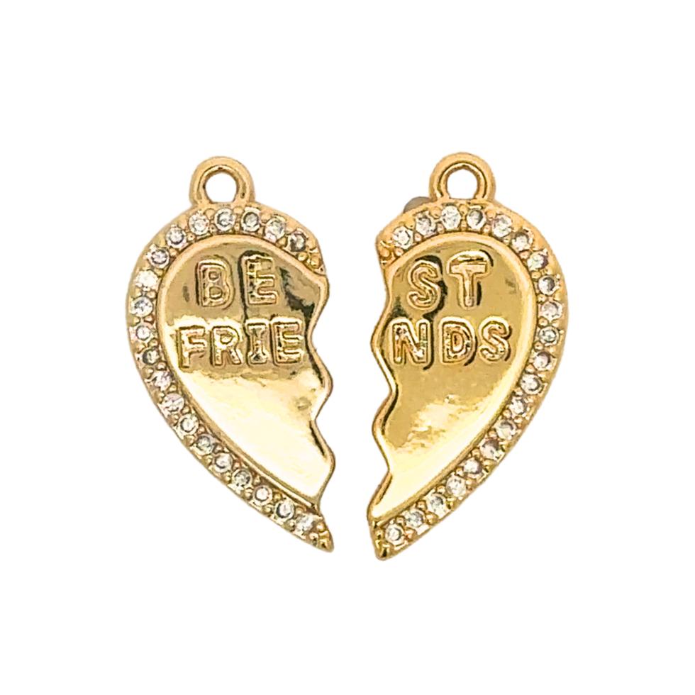 Latch & Lock Charms Gold-Jewellery-By Barny-Best Friends Heart (Price per half)-The Bay Room