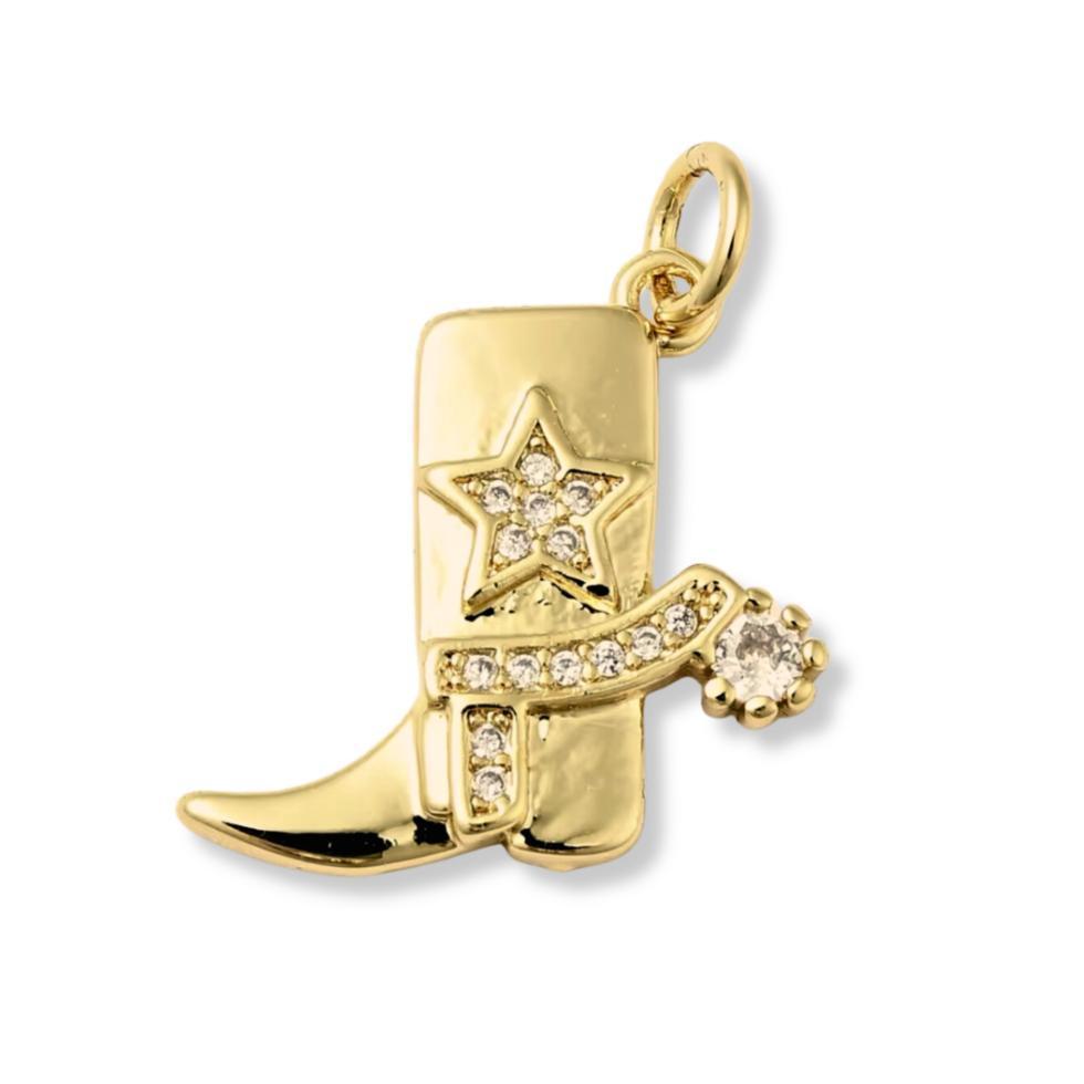 Latch & Lock Charms Gold-Jewellery-By Barny-Cowboy Boot-The Bay Room