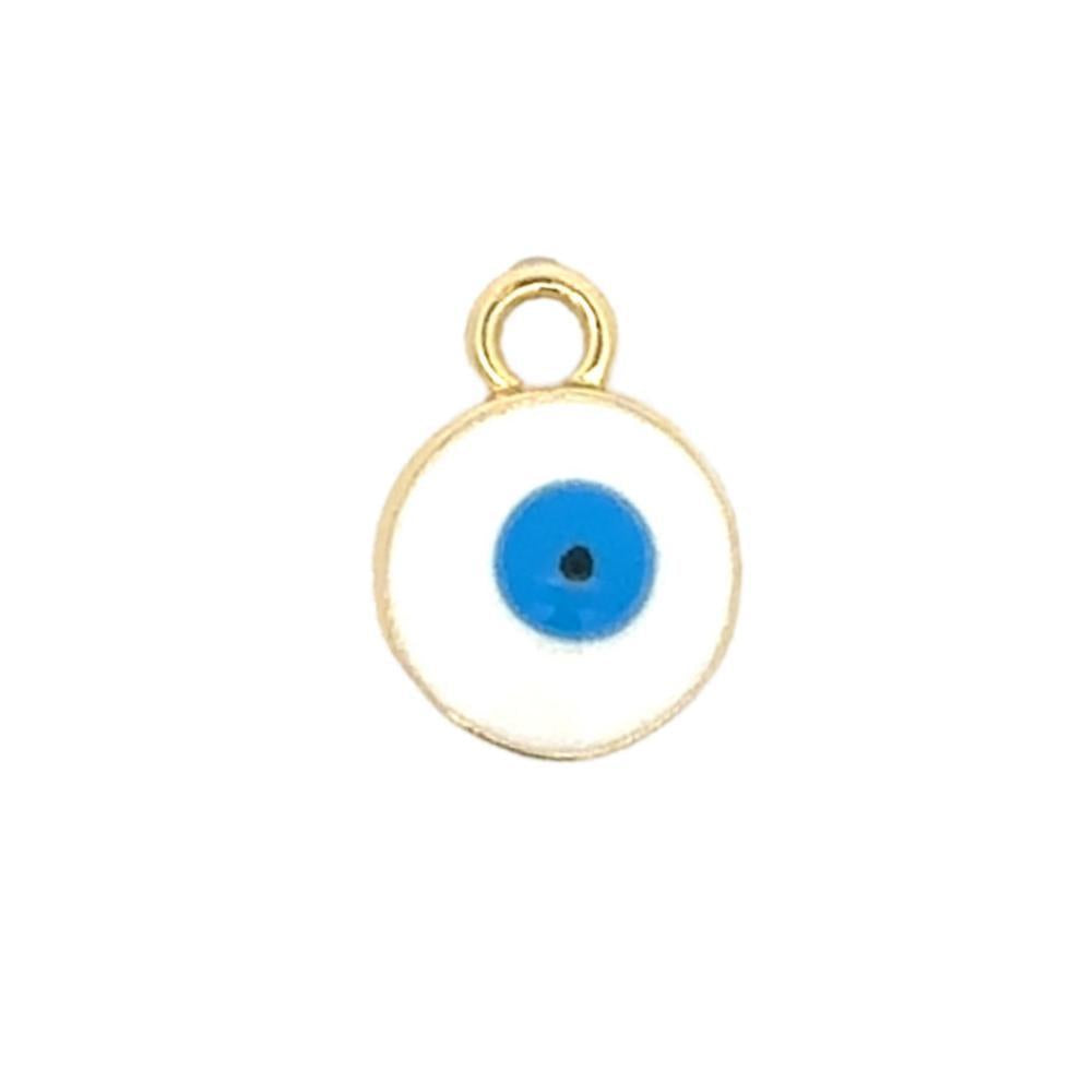 Latch & Lock Charms Gold-Jewellery-By Barny-White Evil Eye-The Bay Room