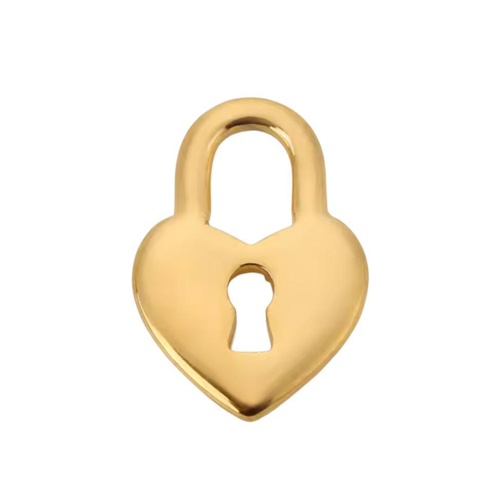 Latch & Lock Charms Gold-Jewellery-By Barny-Heart Lock-The Bay Room