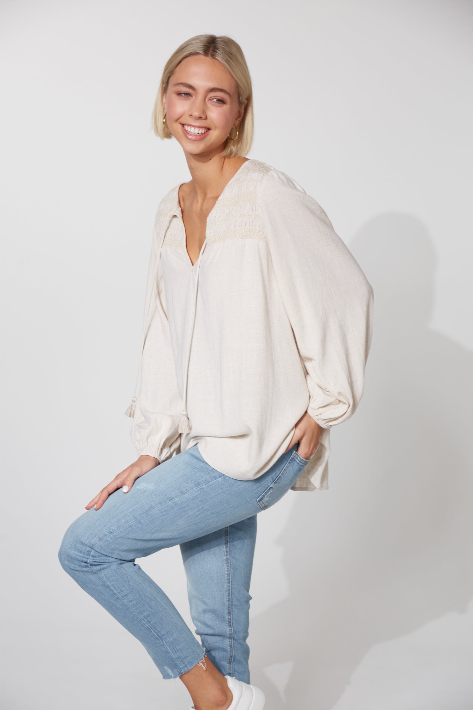 Lauder Blouse - Flax-Tops-Haven-The Bay Room